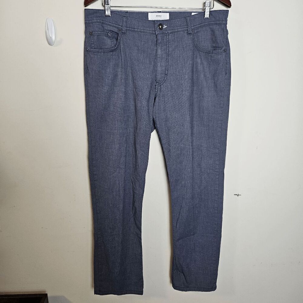 Brax Chino Cotton Regular Fit Cooper Fancy Pants Men's Blue Size 36